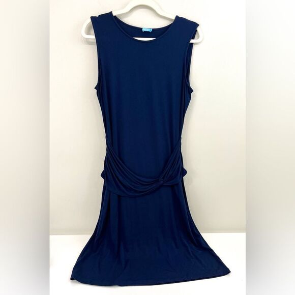 J.McLaughlin Navy Blue Jersey Knit Modal “Theresa” Dress Size Large - Picture 1 of 6
